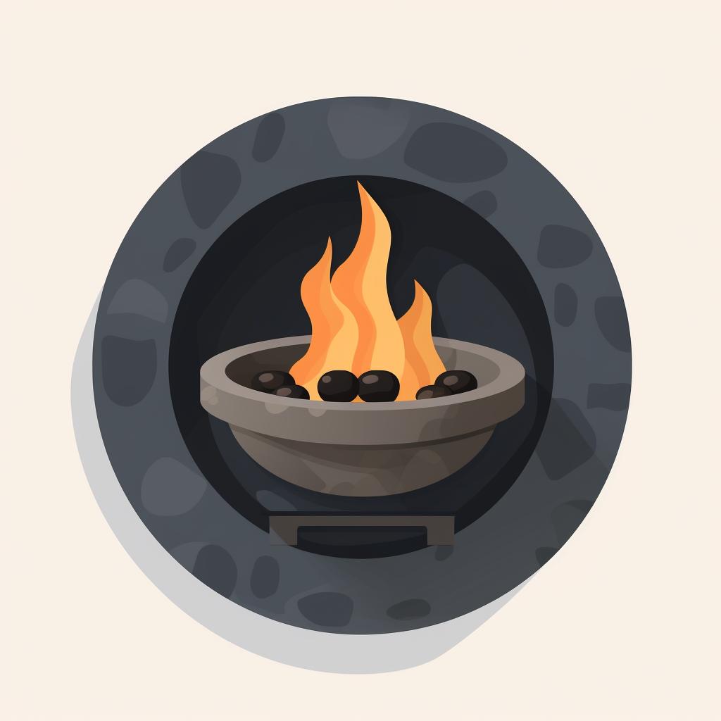 Charcoal disc placed in the center of a charcoal burner